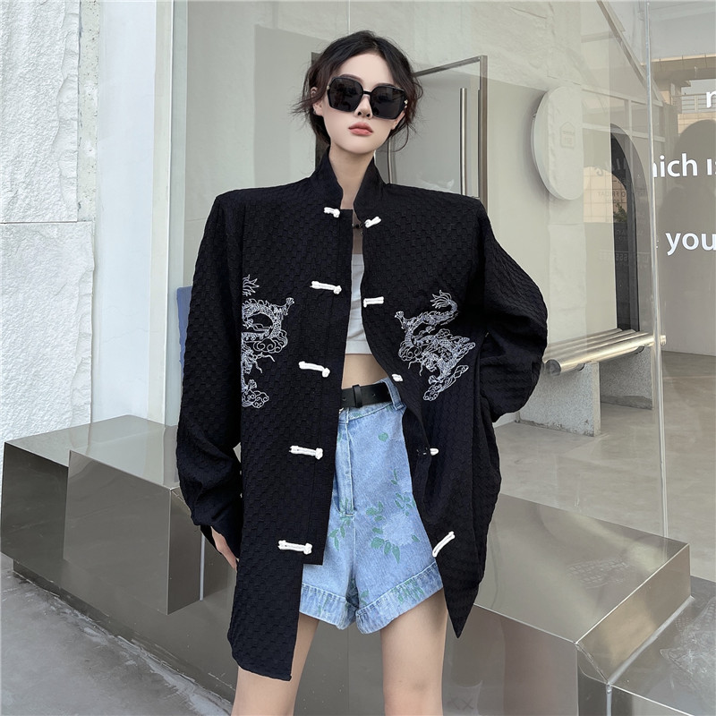 トップス アウター ジャケット 長袖 中国風 チャイナ服 ドラゴン