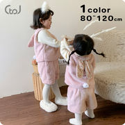 ★Girls★　ウサギ子供セットアップ　80~140cm　ファーベスト＋パンツ　韓国キッズファッション