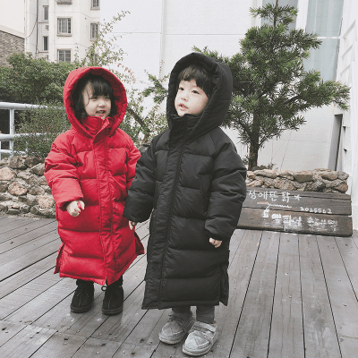 秋冬新作 ナチュラル系 韓国風子供服 ダウンジャケット ロングコート 厚手 フード付上着 80-130