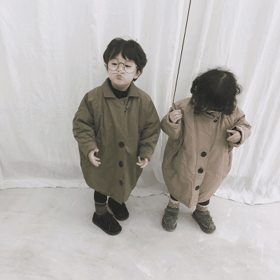 秋冬新作 ナチュラル系 韓国風子供服 キルティング 綿入れ ロングコート 厚手 オーバーサイズ上着 80-150