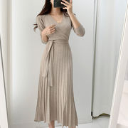 2023秋INS新作★カジュアル 気質 ゆったり デザイン性  着心地抜群 ニット ワンピース