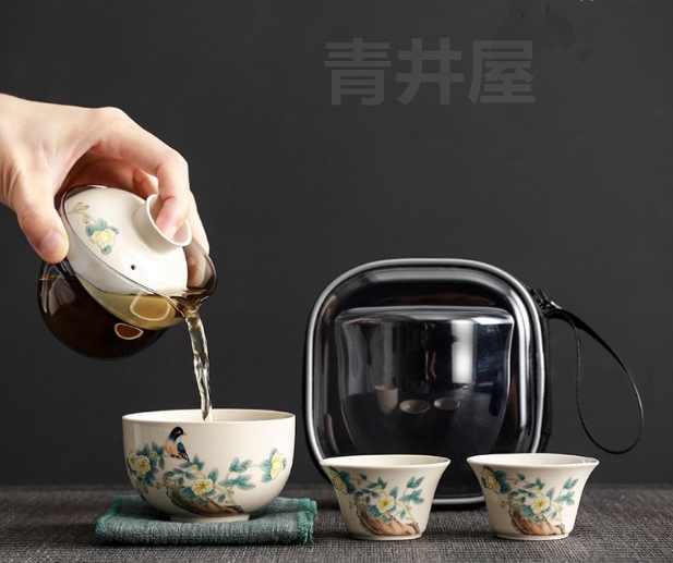 旅行の茶器 茶器セット 急須 ポット 中国茶器 煎茶道具 カップ 茶壷セット 湯呑み 便利グッズ 持