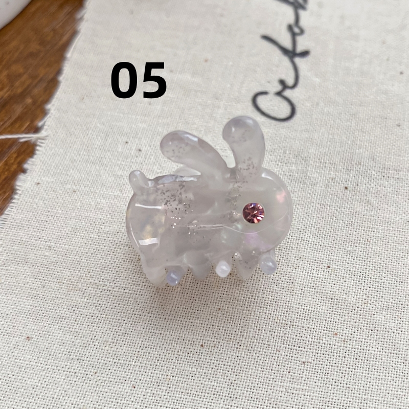 10色 かわいい うさぎ ヘアクリップ ミニ バンスクリップ 子供