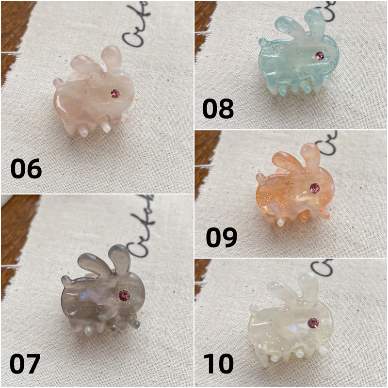 10色 かわいい うさぎ ヘアクリップ ミニ バンスクリップ 子供 大人
