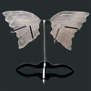 ローズクォーツ エンジェルウィング 彫り置物 幸福を運ぶ天使の羽根