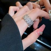 ストーンリング　フラワーモチーフリング　指輪　アクセサリー　韓国ファッション