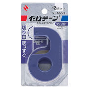【10個セット】 ニチバン セロテープ小巻カッター付 12mm ブルー NB-CT-12D