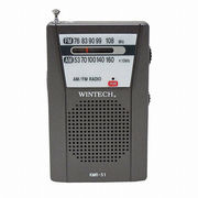 【5個セット】 WINTECH AMFMポータブルラジオ(縦型) KMR-51X5
