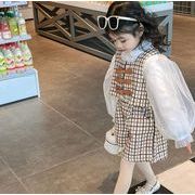 新作 韓国風子供服   ベビー服   トップス  ベスト+ショートパンツ+シャツ  チェック柄  3点セット
