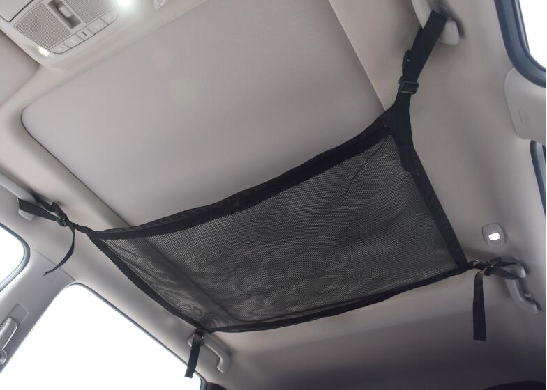 車のルーフ収納袋 シンプルメッシュ ジッパー収納袋 広いスペース 調節可能 収納袋