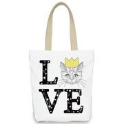 ショッピングバッグ 猫柄 かわいい キャンバスバッグ ワンショルダー ポータブル ハンドバッグ