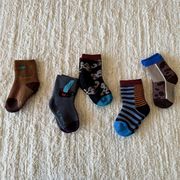 ins 新作 韓国風子供服   ベビー服 靴下   子供靴下  赤ちゃん    ソックス  ベビー靴下  5足入り 茶色