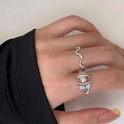 韓国ファッション   ハマグリビーズリング   ラインリング   真珠の指輪 パールのアクセサリー