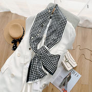 タイスカーフ　夏 　千鳥　150*14cm  　多用途ヘア結び　バッグ飾り　韓国ファッション