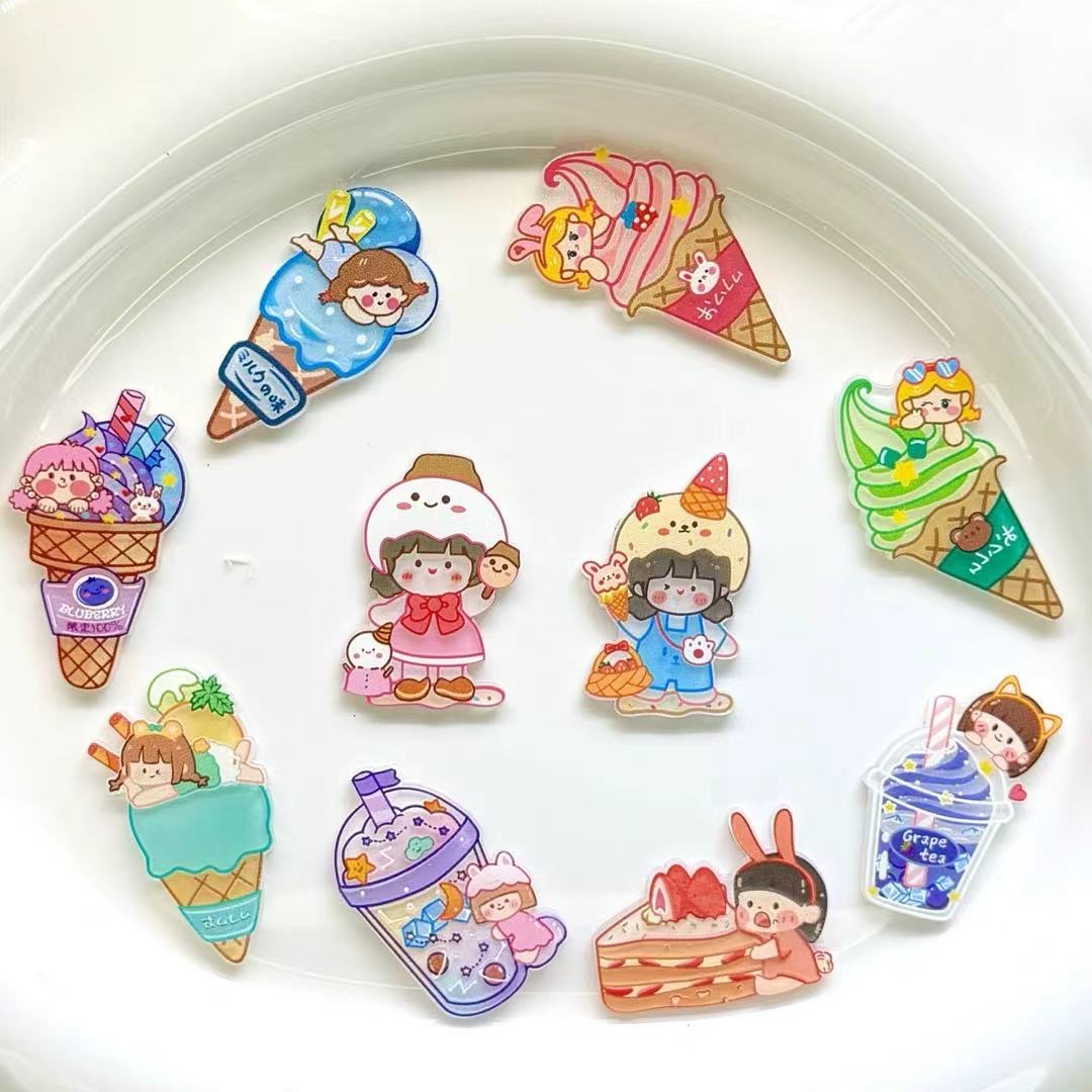 アクリルデコパーツ DIY素材 貼り付けパーツ デコ素材 バッグ手芸材料衣類と靴帽子アクセサリーパーツ