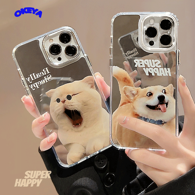 スマホケース iPhone15 ケース iphone14pro max/13/X/7 携帯ケース 猫柄 犬柄 可愛い PC 多機種対応