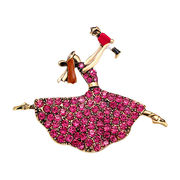 バレエ ブローチ 赤いチュチュ バレエ少女 ブローチ コサージュピン バレエアクセサリー