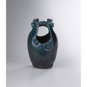 信楽焼　紺窯肌手桶花瓶ｓｈａ－２３１