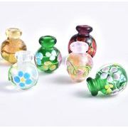 ガラス DIY 手作り アクセサリー 瑠璃精油瓶 ストラップ ハンドメイド 桃心香水瓶 diyハンドメイド材料