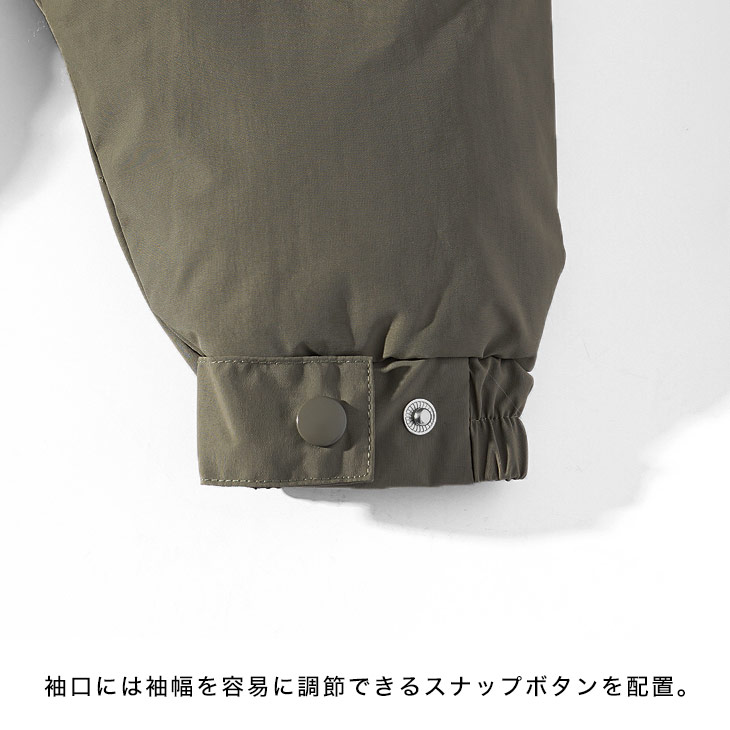 アウター】フェイクレザー ヨーク切り替え 中綿スタンドジャケット