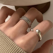 幾何 指輪 リング 高級感 アクセサリー 金属リング 素敵なデザイン 開口指輪