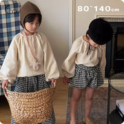 ★Girls&Boys★　子供服　80~140cm　キッズブラウス　ラウンドネック　韓国キッズファッション