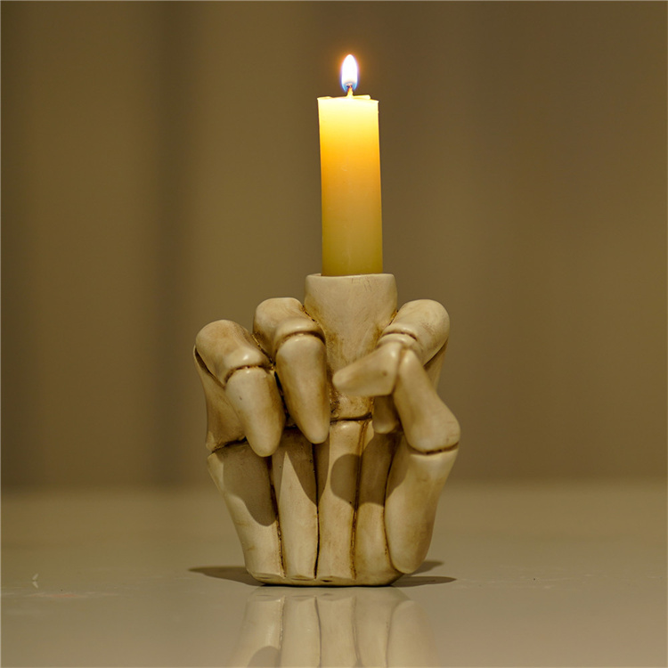 人気のあるデザイン 装飾 変なジェスチャー 合成樹脂 燭台 中指を立てる 指キャンドルホルダー 夕食道具