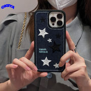 新作　スマホケース　iPhone15　アイフォーン　デニム　刺繍　保護カバー　ファション　全機種対応