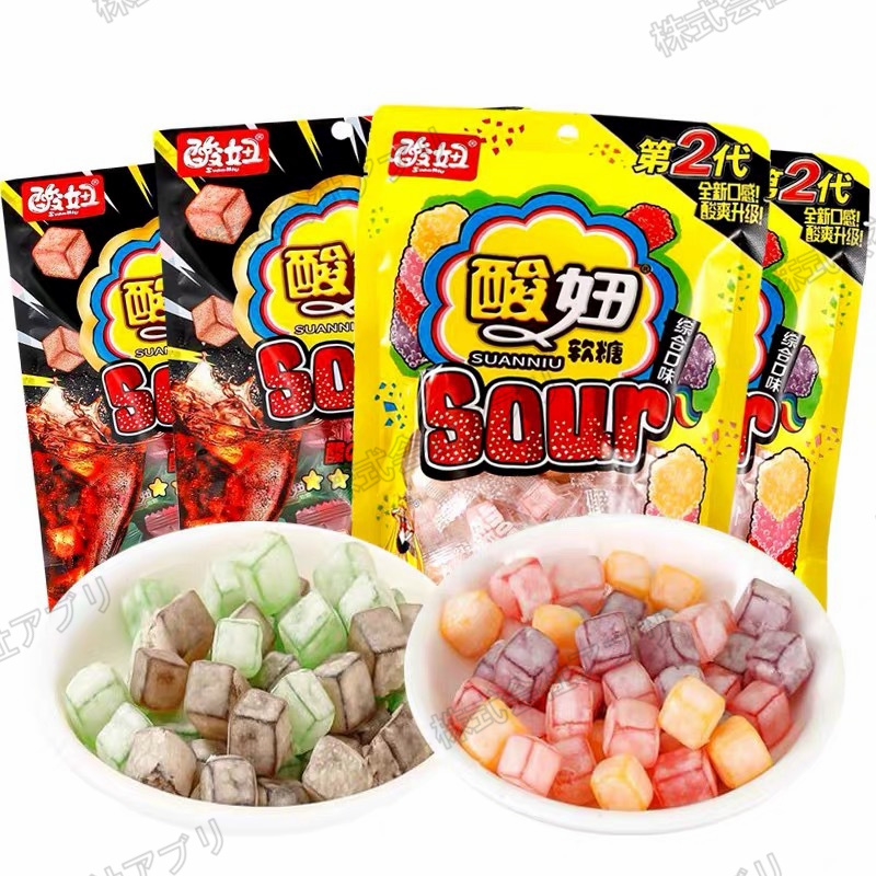 【108g/袋】激酸っぱいグミ　ソフトキャンディ　果物ミックス　コーラ　サイダー　大人気　韓国グミ　ASMR