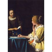 ポストカード アート フェルメール「女主人とメイド」105×150mm 郵便はがき 2024新作