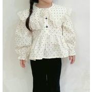 長袖 2024春新作  INS  シャツ  韓国風子供服  女の子  上着 可愛い  ファッション  70-120CM  2色
