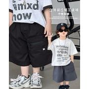 2024 INS 夏新作  韓国風子供服  大きなポケット  ショートパンツ  ボトムス  ズボン  2色