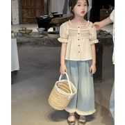 2024  韓国風子供服  ボトムス  ジーンズ    ロングパンツ  デニム ズボン  女の子