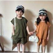 2024  韓国風子供服   Tシャツ +  ショートパンツ  セットアップ  2色