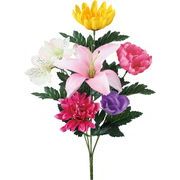 【造花】デザインカラー仏花ブッシュL　ミックス　FP-1041MIX