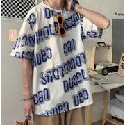 2022春夏新作 メンズ 男 カジュアル トップス 半袖 丸首 プリント Tシャツ インナー 3色 M-3XL
