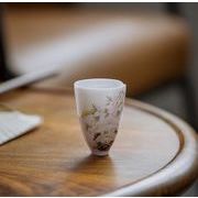バゴ プレゼント 純手描き 陶磁器茶碗 貼り絵バゴ 茶摘み杯 セラミックティーカップ ティーカップ