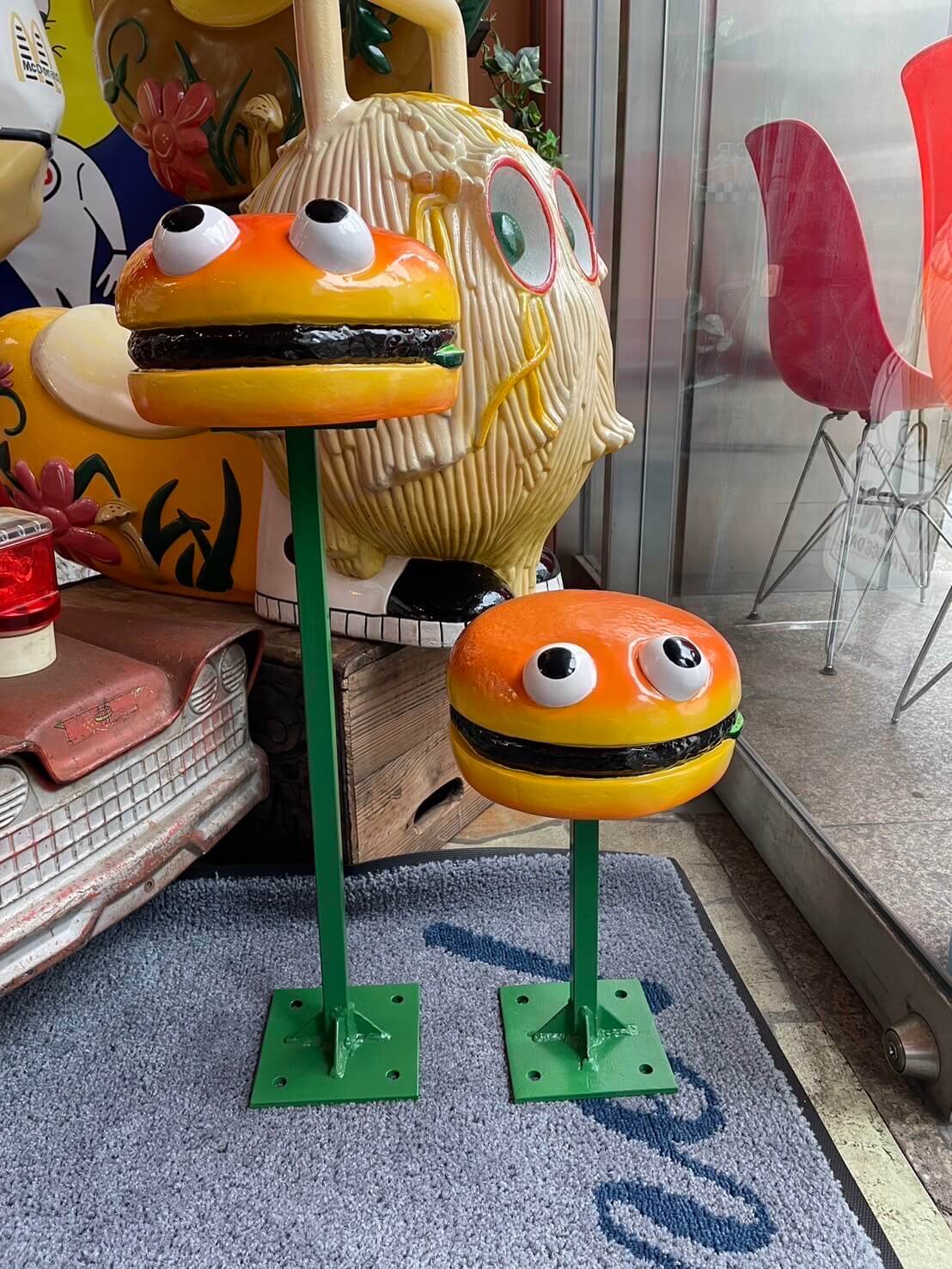 ハンバーガー パッチ スタチュー オブジェ 専用スタンド Hamburger 