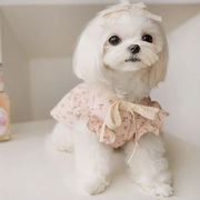 【2024春新作】 犬服 ペット服 ワンピース ドッグウェア 犬猫兼用 ワンちゃん用 花柄 韓国風