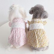 【2024春新作】 犬服 ペット服 ワンピース ドッグウェア 犬猫兼用 ワンちゃん用 花模様
