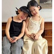 韓国風子供服 2024夏新作 トップス   ベスト  INS  袖なし チョッキ   吊り  薄い  じゅんしょく 80-140