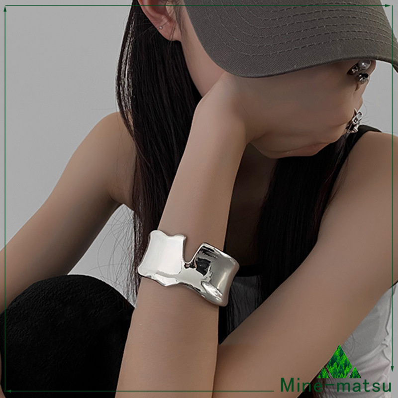 幅広 腕輪 ブレスレット アクセサリー 上品 レディース シンプル 腕飾り エレガント 調節可能
