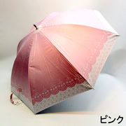 【晴雨兼用】【長傘】耐風骨UPF50＋グラスファイバー骨レース柄晴雨兼用ジャンプ傘