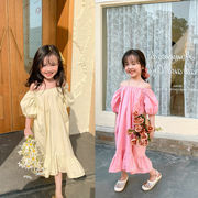 韓国風子供服 子供 キッズ 女の子 ワンピース 夏新作  ゆったり 可愛い ロングワンピ