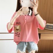 【予約222809】大きいサイズ春夏新作 韓国 レディース ファッション  Tシャツ ワンピース  LL-4L