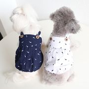 【2024夏新作】 犬服 ペット服 ドッグウェア 犬猫兼用 ワンちゃん用 ワンピース イルカ模様