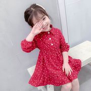 子供服 ワンピース ピンク 花柄ワンピース 長袖 キッズ 女の子 春服 韓国子供服 子供ドレス dress