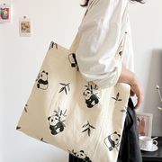 トートバッグ　ズックバッグ　帆布バッグ　エコバッグ　パンダ　かわいい　韓国ファッション