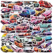 50枚 車 カーステッカー  スポーツカー シール 手帳素材  防水  装飾ステッカー