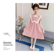 子供服 ワンピース 160 韓国子供服 キッズ 女の子 半袖 チェック柄 ワンピース 綿 春夏 子供ドレス